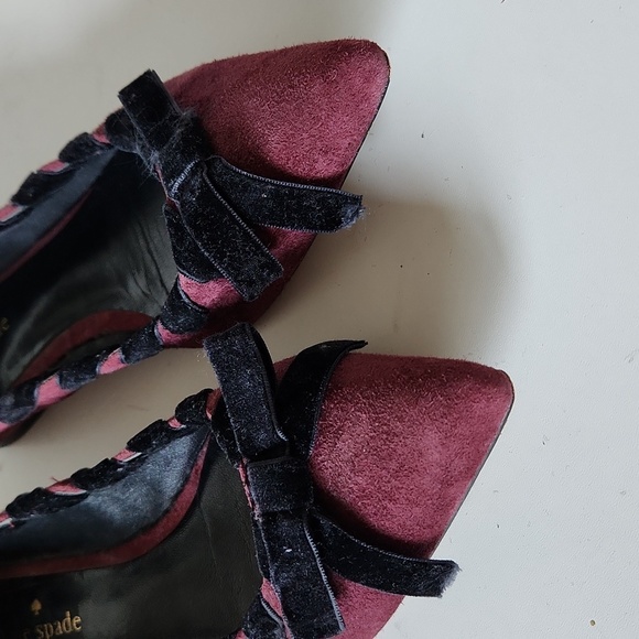 KATE SPADE | Kalani Flats Pointed Toe Red Black Sz 6.5M - Picture 3 of 5